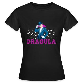 Dragula Dracula Drag Queen Carnaval d’Halloween - T-shirt Femme - noir - Devant - AI Model Female 172 dark (172cm)