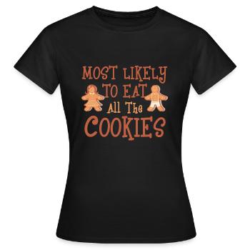 Dabbing Noël Offensif Noël Rude - T-shirt Femme - noir - Devant - AI Model Female 172 dark (172cm)