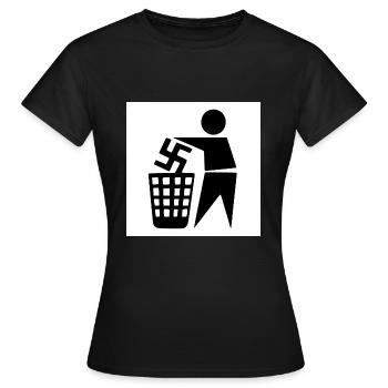 Contre les nazis - T-shirt Femme - noir - Devant - AI Model Female 172 dark (172cm)