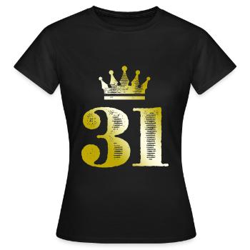31 Chiffre Couronne Or - T-shirt Femme - noir - Devant - AI Model Female 172 dark (172cm)