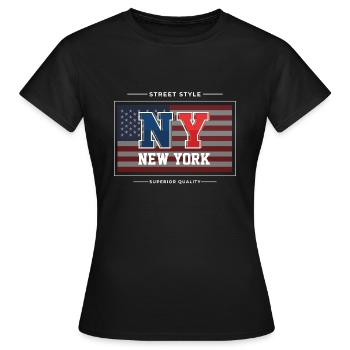 New York - T-shirt Femme - noir - Devant - AI Model Female 172 dark (172cm)