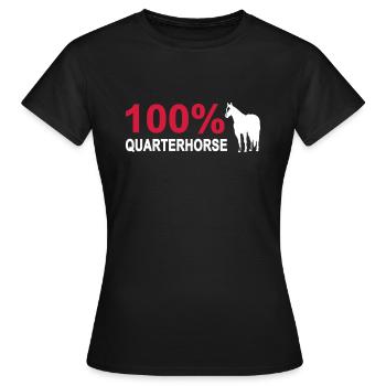 100% Quarterhorse - Frauen T-Shirt - Schwarz - Vorne - AI Model Female 172 dark (172cm)