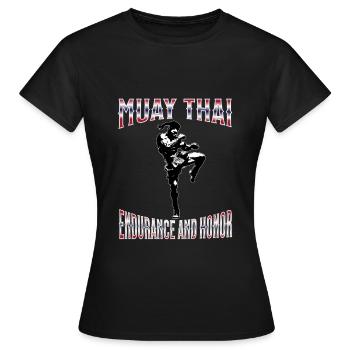 Muay Thai Boxing Muay Thai - Frauen T-Shirt - Schwarz - Vorne - AI Model Female 172 dark (172cm)