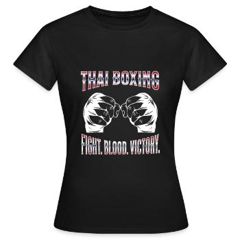 Muay Thai Boxe Muay Thai - T-shirt Femme - noir - Devant - AI Model Female 172 dark (172cm)