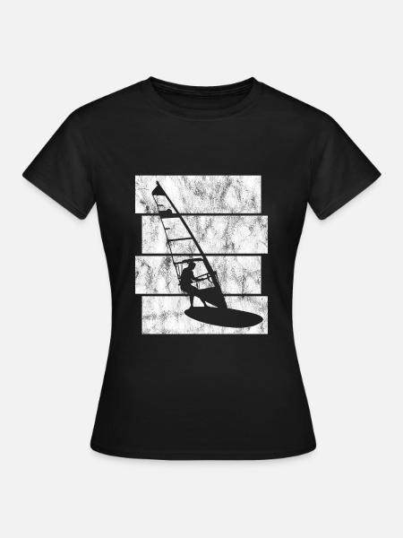 Windsurfer Windsurfer Retro Planche à voile Surf - T-shirt Femme - noir