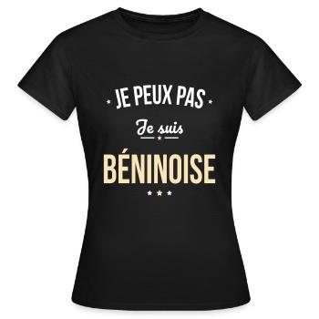 Je peux pas je suis Béninoise - T-shirt Femme - noir - Devant - AI Model Female 172 dark (172cm)