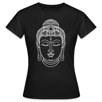 Buddha Head white - Women's T-Shirt - black - Front - AI Model Female 172 dark (172cm)