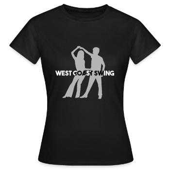 West Coast Swing Paartanz Design - Frauen T-Shirt - Schwarz - Vorne - AI Model Female 172 dark (172cm)