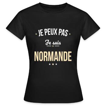 Je peux pas je suis Normande - T-shirt Femme - noir - Devant - AI Model Female 172 dark (172cm)
