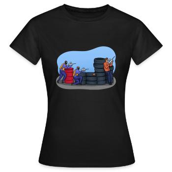 Paintball illustration - Women's T-Shirt - black - Front - AI Model Female 172 dark (172cm)