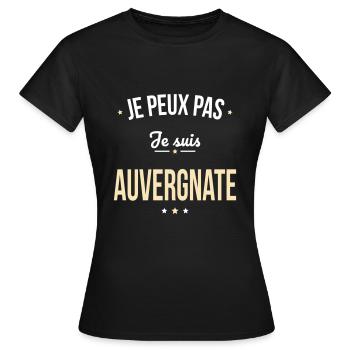 Je peux pas je suis Auvergnate - T-shirt Femme - noir - Devant - AI Model Female 172 dark (172cm)