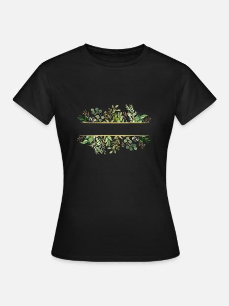 Leaf frame - Frauen T-Shirt - Schwarz