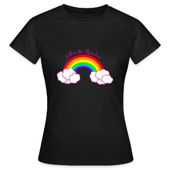 suivre le Rainbow wolken - T-shirt Femme - noir - Devant - AI Model Female 172 dark (172cm)