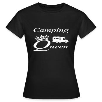 Camping - Frauen T-Shirt - Schwarz - Vorne - AI Model Female 172 dark (172cm)