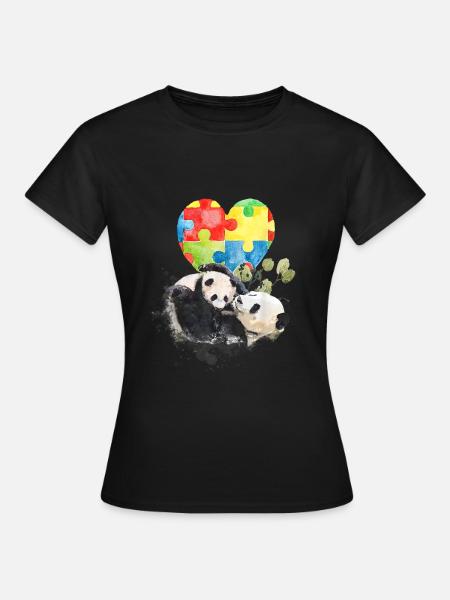 Panda Bunt Autismus Anders sein - Frauen T-Shirt - Schwarz