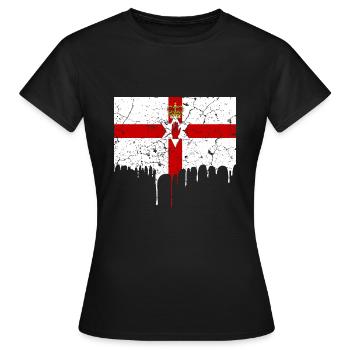 Nordirland Flagge - Frauen T-Shirt - Schwarz - Vorne - AI Model Female 172 dark (172cm)