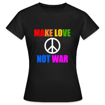 Make love not war - Frauen T-Shirt - Schwarz - Vorne - AI Model Female 172 dark (172cm)