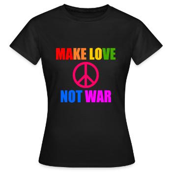 Make love not war - T-shirt Femme - noir - Devant - AI Model Female 172 dark (172cm)