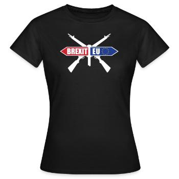 Brexit Tee Shirt Joke - Women's T-Shirt - black - Front - AI Model Female 172 dark (172cm)
