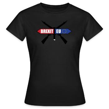 Brexit Tee Shirt Joke - Women's T-Shirt - black - Front - AI Model Female 172 dark (172cm)