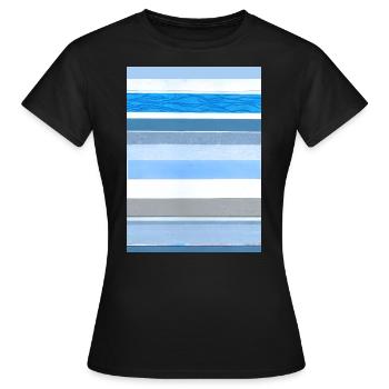 Rayures bleu blanc - T-shirt Femme - noir - Devant - AI Model Female 172 dark (172cm)