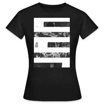 Streifen schwarz weiß - Frauen T-Shirt - Schwarz - Vorne - AI Model Female 172 dark (172cm)