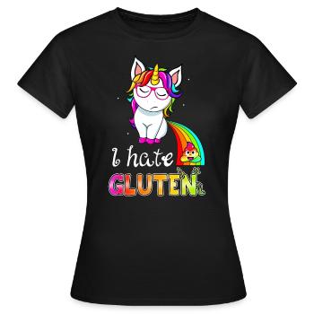 Intolérance au gluten Maladie cœliaque Licorne - T-shirt Femme - noir - Devant - AI Model Female 172 dark (172cm)