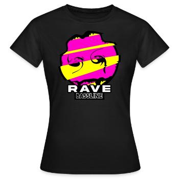 Rave Oldschool Smily on Pills - Frauen T-Shirt - Schwarz - Vorne - AI Model Female 172 dark (172cm)