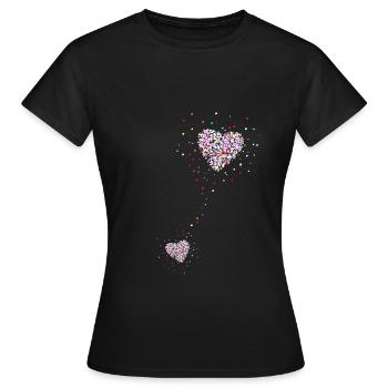 Pregnant mother, mom, two hearts, two hearts - Women's T-Shirt - black - Front - AI Model Female 172 dark (172cm)