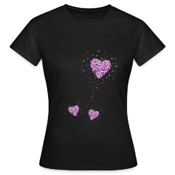 Twin mom, mommy, twins, heart - Women's T-Shirt - black - Front - AI Model Female 172 dark (172cm)