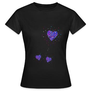 Maman jumelle, maman, jumeaux, coeur - T-shirt Femme - noir - Devant - AI Model Female 172 dark (172cm)