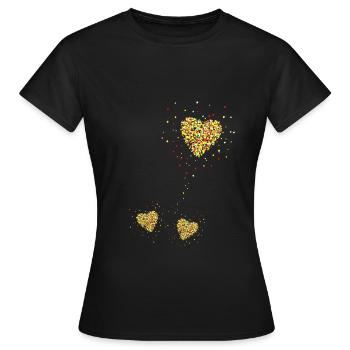 Maman jumelle, maman, jumeaux, coeur - T-shirt Femme - noir - Devant - AI Model Female 172 dark (172cm)