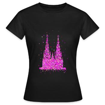 Cathédrale de Cologne - T-shirt Femme - noir - Devant - AI Model Female 172 dark (172cm)