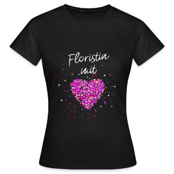Floristin mit Herz Blumenladen - Frauen T-Shirt - Schwarz - Vorne - AI Model Female 172 dark (172cm)