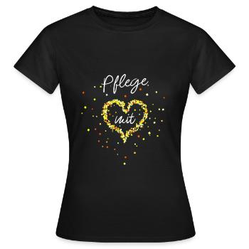Pflege mit Herz MFA Medizinische Fachangestellte - Frauen T-Shirt - Schwarz - Vorne - AI Model Female 172 dark (172cm)