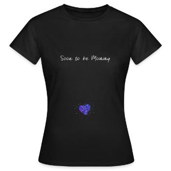 Pregnancy mother mom two hearts - Women's T-Shirt - black - Front - AI Model Female 172 dark (172cm)