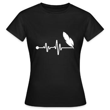 Writer Heartbeat - Frauen T-Shirt - Schwarz - Vorne - AI Model Female 172 dark (172cm)