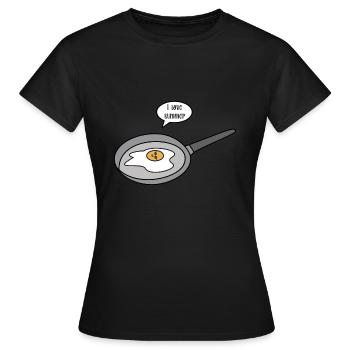 Ei in der Bratpfanne Summer, I love summer - Frauen T-Shirt - Schwarz - Vorne - AI Model Female 172 dark (172cm)