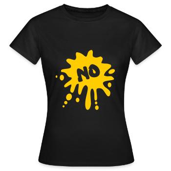 No, Farbspritzer - Frauen T-Shirt - Schwarz - Vorne - AI Model Female 172 dark (172cm)