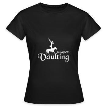 Voltige cheval - T-shirt Femme - noir - Devant - AI Model Female 172 dark (172cm)