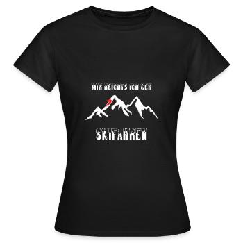 mir reichts ich geh skifahren weiss - Frauen T-Shirt - Schwarz - Vorne - AI Model Female 172 dark (172cm)