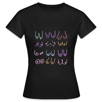 Poitrine - T-shirt Femme - noir - Devant - AI Model Female 172 dark (172cm)