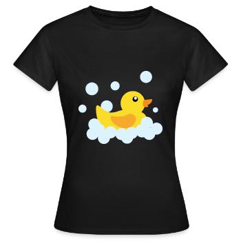 Canard de bain canard jaune canard en caoutchouc canard en caoutchouc - T-shirt Femme - noir - Devant - AI Model Female 172 dark (172cm)