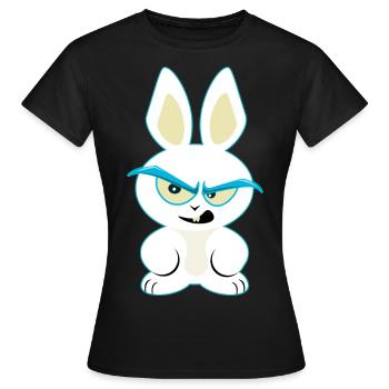 Lusiger lapin blanc, funny lapin t-shirt - T-shirt Femme - noir - Devant - AI Model Female 172 dark (172cm)