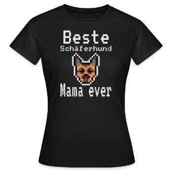 Beste Schäferhund Mama ever - Frauen T-Shirt - Schwarz - Vorne - AI Model Female 172 dark (172cm)