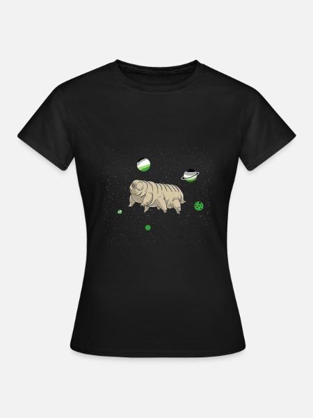 Aromantisches Bärtierchen im Weltraum - Frauen T-Shirt - Schwarz