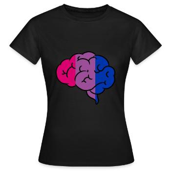 Cerveau bisexuel Fierté bisexuelle - T-shirt Femme - noir - Devant - AI Model Female 172 dark (172cm)
