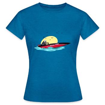 Drag Boat Racing - Women's T-Shirt - antique blue sapphire heather - Front - AI Model Female 172 dark (172cm)