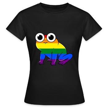 LGBT Gay Pride Grenouille Gay Pride - T-shirt Femme - noir - Devant - AI Model Female 172 dark (172cm)