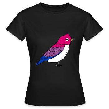 Fierté bisexuelle d’oiseau bisexuel - T-shirt Femme - noir - Devant - AI Model Female 172 dark (172cm)